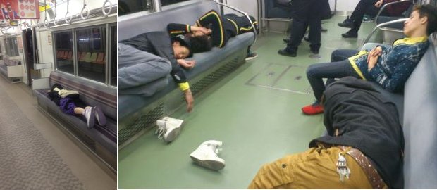 japan train passengers sleeping cool pictures