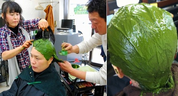 matcha green tea hair dye kyoto beauty salon japan