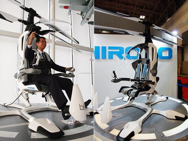 one man seater electric silent helicopter hirobo japan