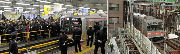 tokyu toyoko line shibuya station change fukutoshin train underground