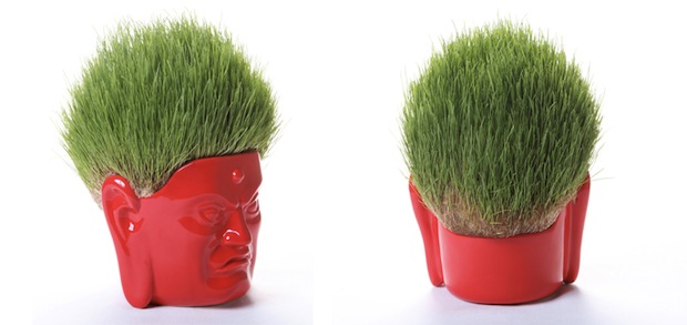 buddha head hair salon flower plant pot
