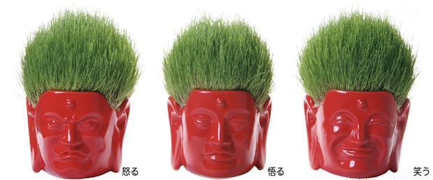 buddha head hair salon flower plant pot