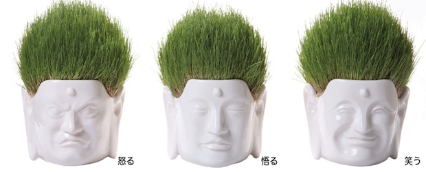 buddha head hair salon flower plant pot