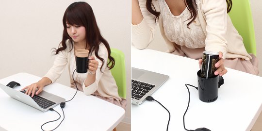 thanko usb cup holder heater cooler