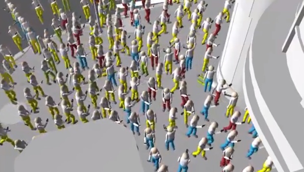 ntt docomo shibuya scramble crossing video pedestrian smartphone use simulation