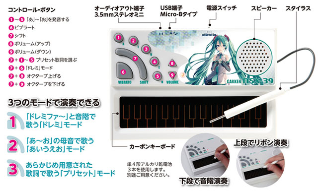 Hatsune Miku Gakken Otona no Kagaku Pocket Miku Singing Keyboard