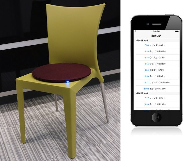 smart zabuton cushion chair seat smartphone check availability cafe restaurant