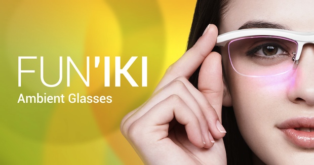 fun'iki ambient glasses iphone smartphone integrated light led notifications handset japanese