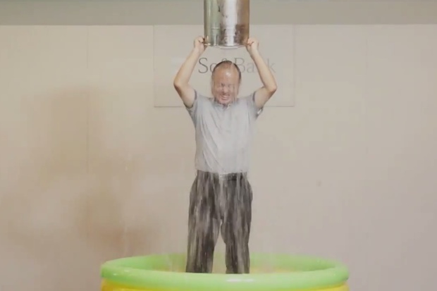 softbank masayoshi son ceo ice bucket challenge als japan