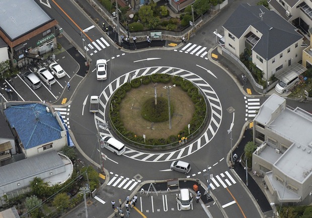 japan roundabout junction roads
