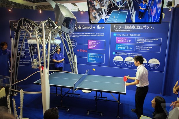 ceatec 2014 omron table tennis ping pong rally robot