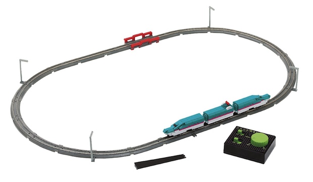 nanoblock model train bullet shinkansen electric toy railway set hayabusa nanogauge