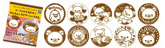 deco latte coffee decoration art sheet strip snoopy rilakkuma