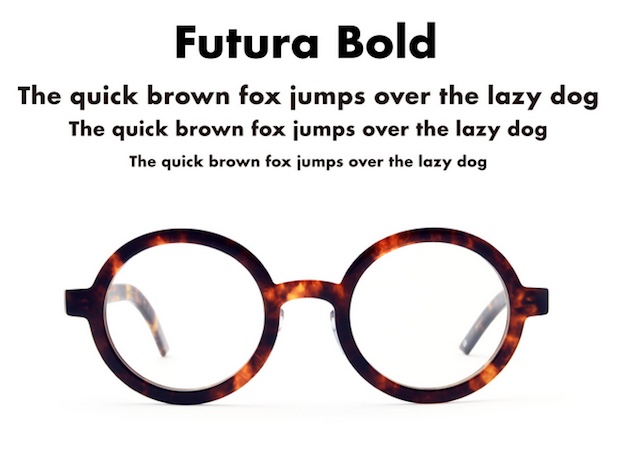 futura bold type eyewear glasses japan