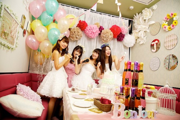 humming girls room with joysound wedding party women cosplay karaoke japan service joshikai