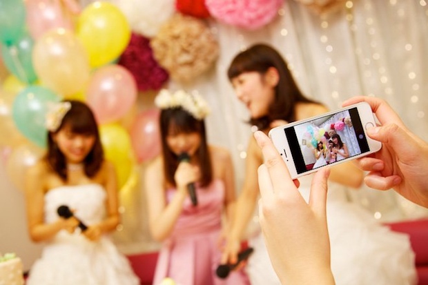 humming girls room with joysound wedding party women cosplay karaoke japan service joshikai