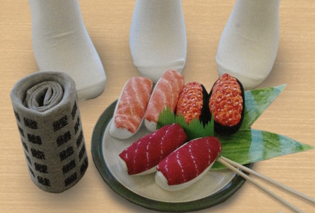 sushi socks raw fish food footwear