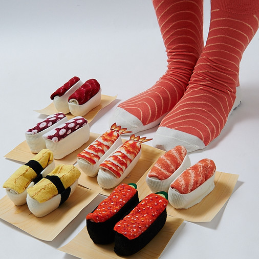 sushi socks raw fish food footwear