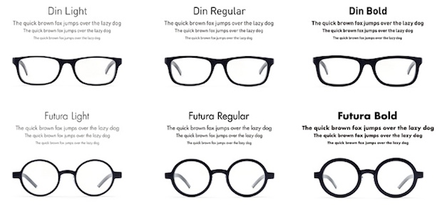 type font design eyewear japan din futura