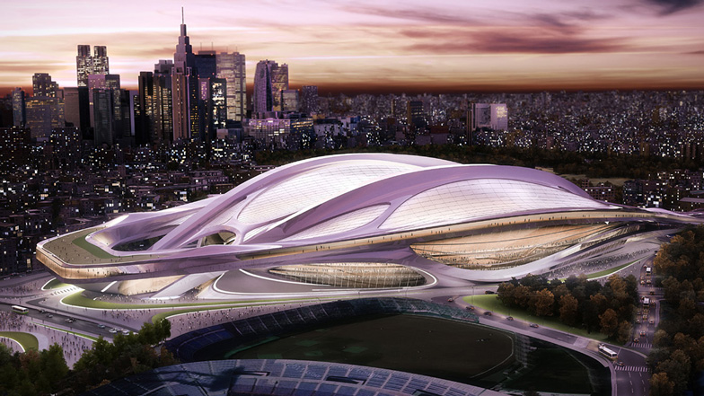 tokyo 2020 olympic games athletes village eco hydrogen power cells sustainable zaha hadid national stadium design