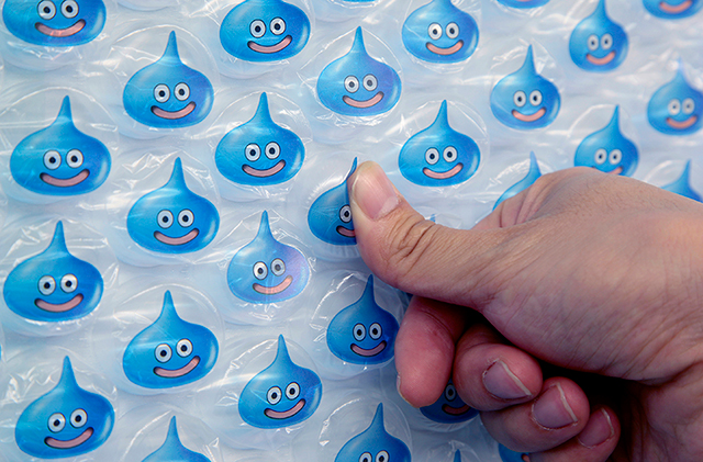 slime bubble wrap shinjuku poster wall station battle dragon quest heroes promotional campaign