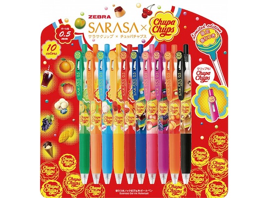 zebra chupa chups sarasa candy smell aroma gel pen smell