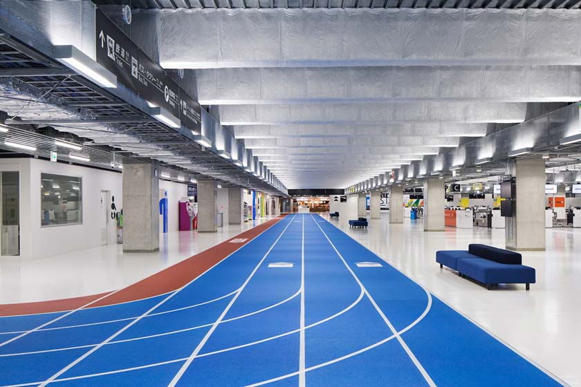 narita international airport terminal 3 lcc budget airline running track design muji furniture party open