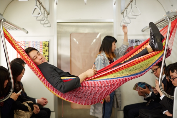 japan napping seats train hammock futon carriage transport