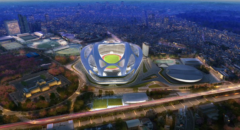 zaha hadid national stadium tokyo olympic games 2020 roof retractable design