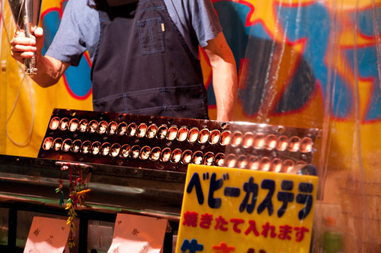 baby castella japanese food stall festival yatai