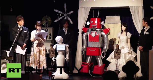 maywa denki frois roborin yukirin yuki kashiwagi akb48 android robot wedding marriage ceremony event japan tokyo spiral