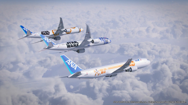 ana star wars airplane plane r2-d2 bb-8 boeing jet design