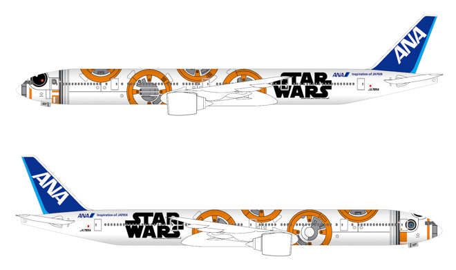 ana star wars airplane plane r2-d2 bb-8 boeing jet design