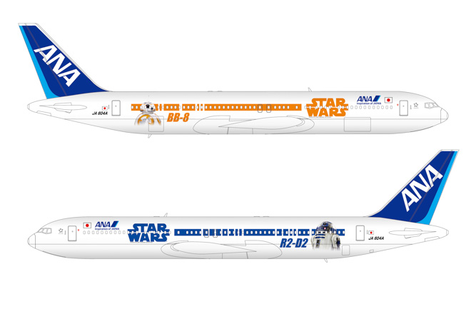 ana star wars airplane plane r2-d2 bb-8 boeing jet design