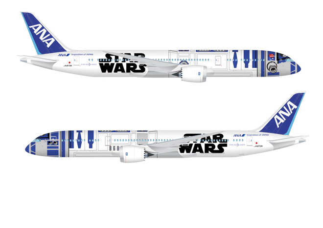 ana star wars airplane plane r2-d2 bb-8 boeing jet design