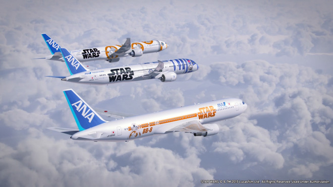 ana star wars airplane plane r2-d2 bb-8 boeing jet design