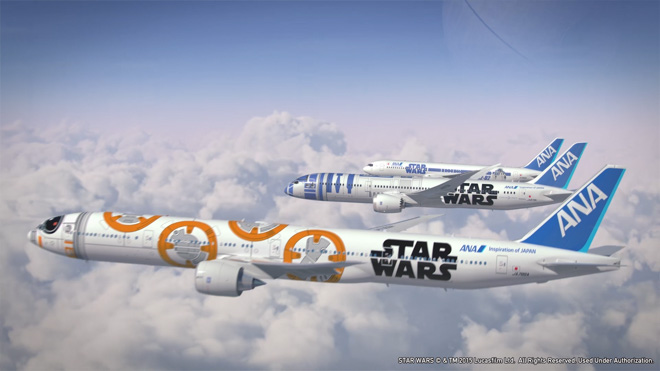 ana star wars airplane plane r2-d2 bb-8 boeing jet design