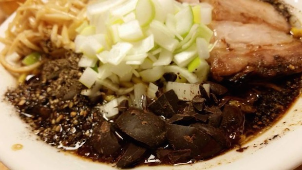 chocolate ramen noodles valentines day tokyo japan mensho korakuen dish