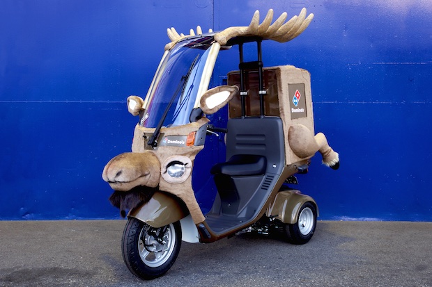 dominos pizza japan reindeer delivery takeaway bike cosplay costume