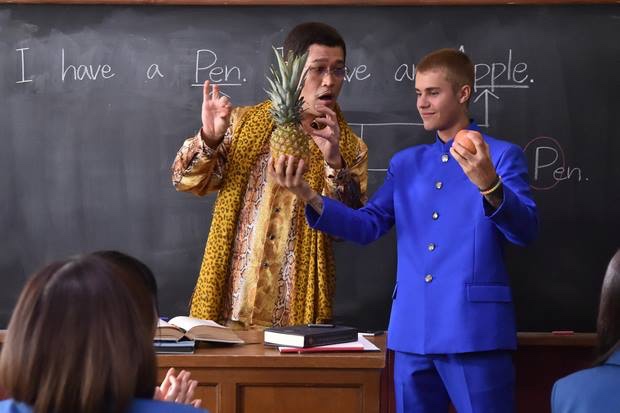 justin bieber piko taro softbank ppap