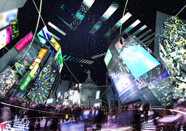 tokyo art city naked projection mapping event