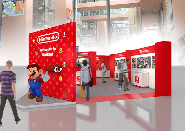 nintendo mario video game check-in play kansai airport