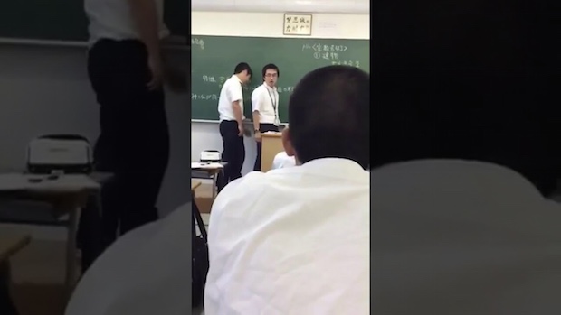 japanese school teacher assault kicked student