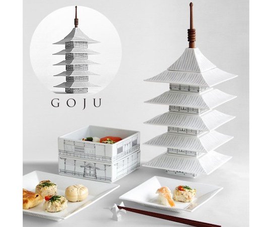 goju kyoto pagoda temple ceramic dinnerware