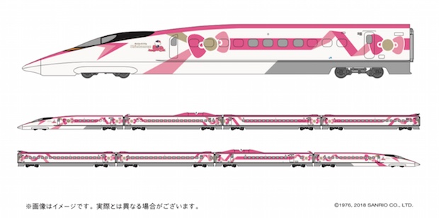 hello kitty shinkansen bullet train