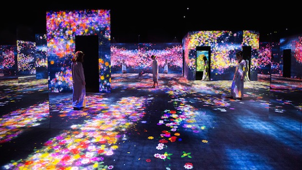 mori building teamlab digital art museum borderless immersive tokyo projection technology