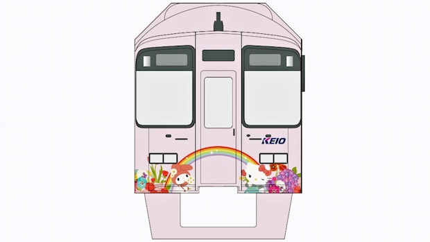 hello kitty sanrio train keio toei shinjuku line tokyo