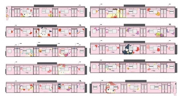 hello kitty sanrio train keio toei shinjuku line tokyo