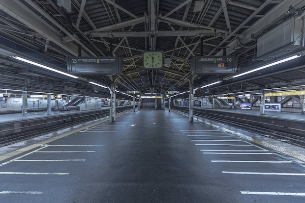 typhoon trami shinjuku station tokyo japan city ghost town deserted photo image