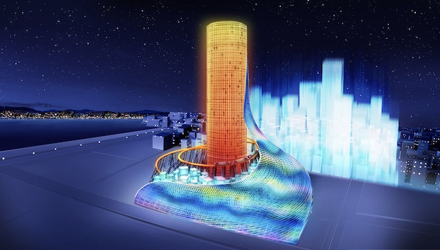 osaka expo 2025 yumeshima skyscraper station tower redevelopment project plan metro subway train